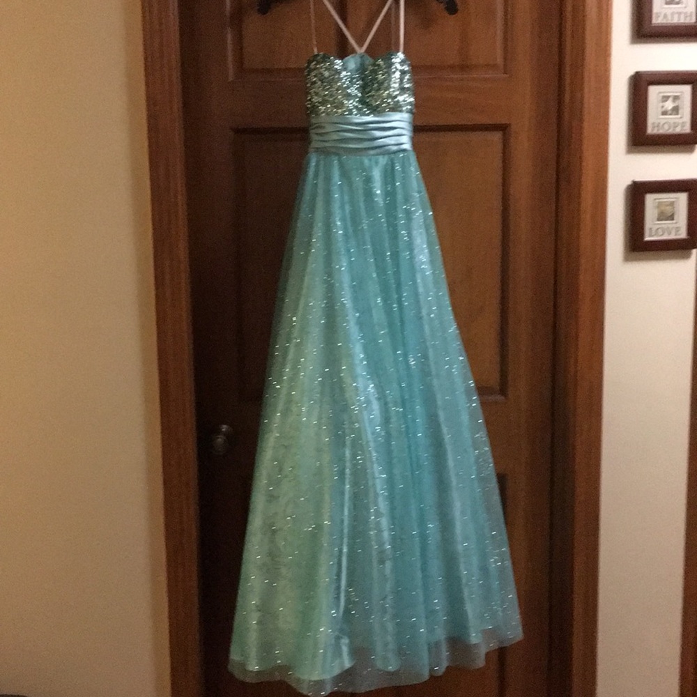 Teal Sequined Dress